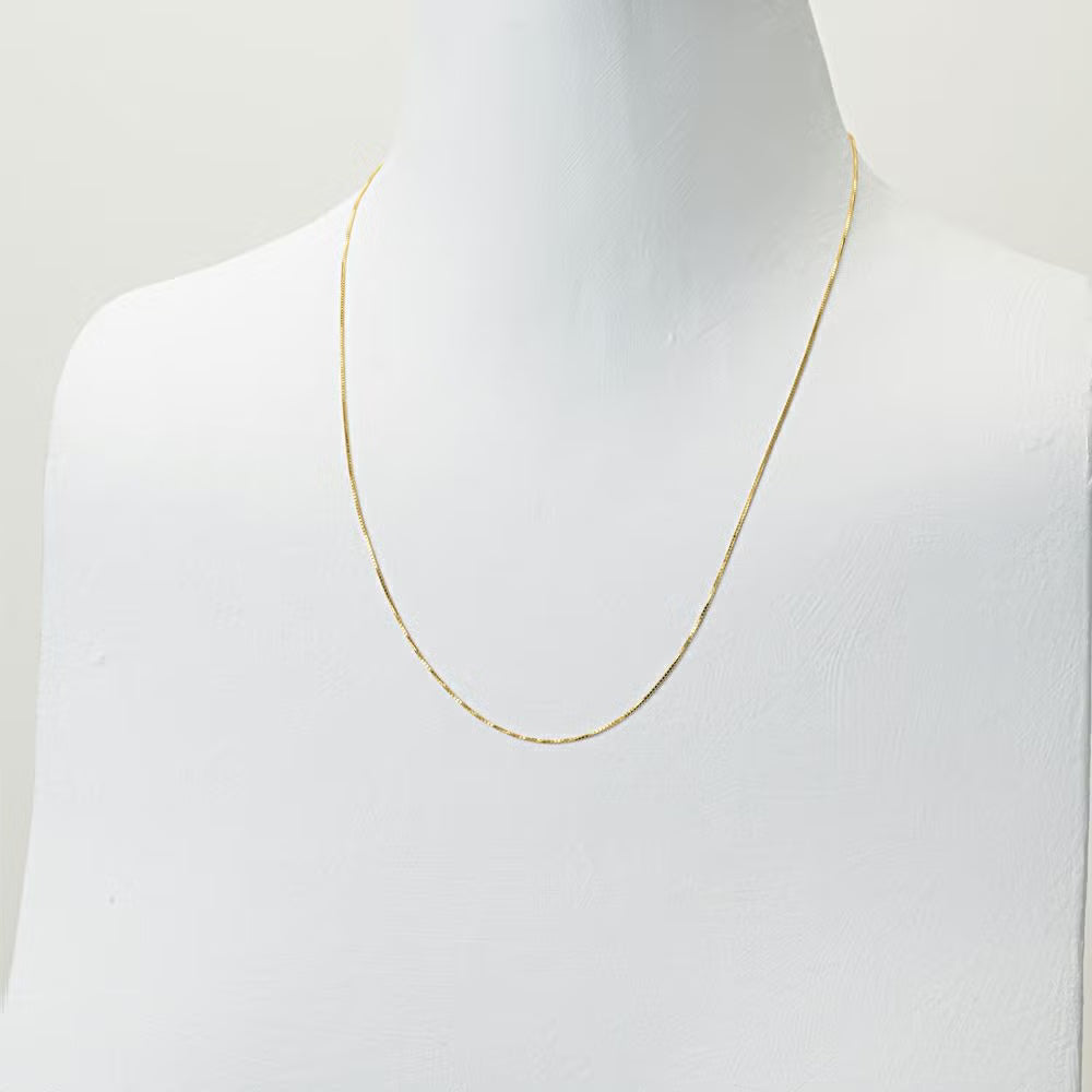 K18 Gold Box Chain Necklace(Venetian)