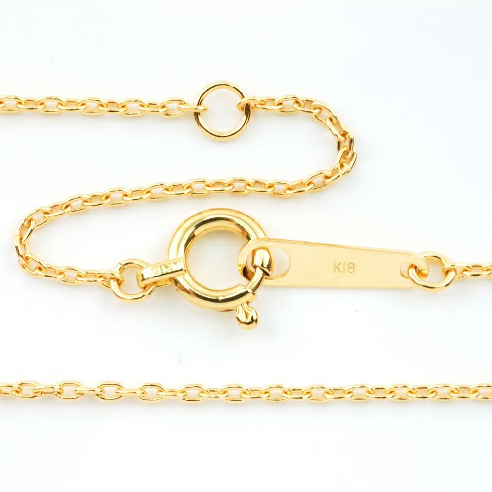 K18 Gold Round Cable Chain Necklace (Maru Azuki)