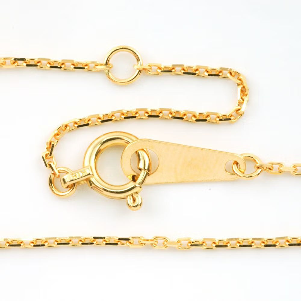 K18 Gold Cut Cable chain Necklace (Azuki)