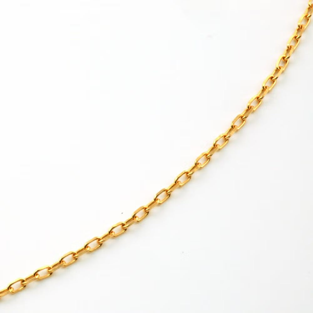 K18 Gold Cut Cable chain Necklace (Azuki)