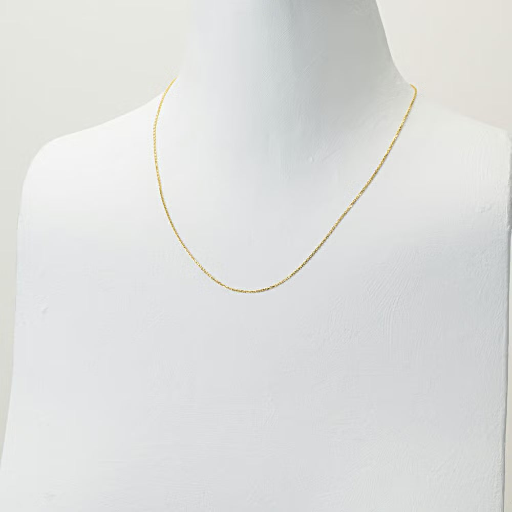K18 Gold Cut Cable chain Necklace (Azuki)