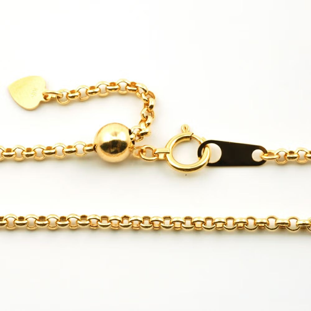K18 Gold Hollow Rolo Chain Necklace