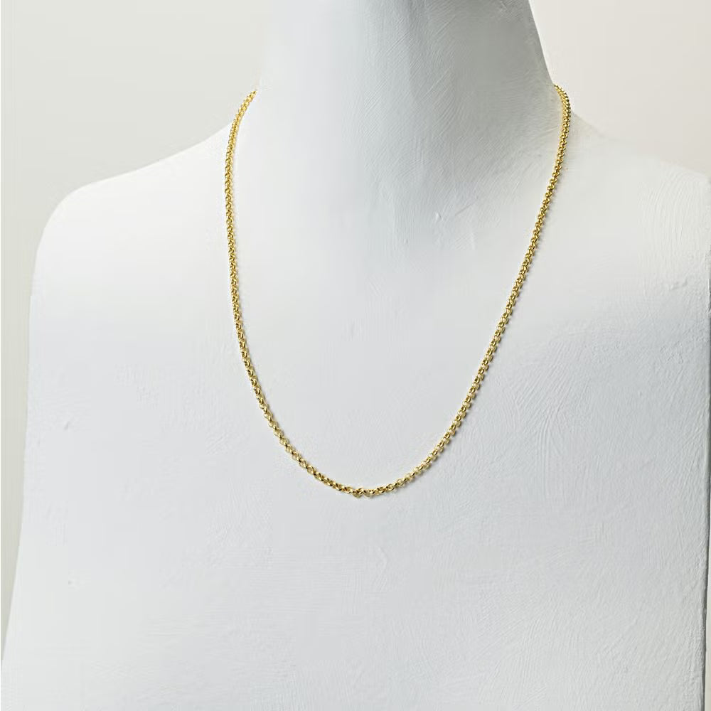 K18 Gold Hollow Rolo Chain Necklace
