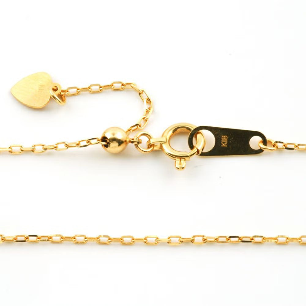 K18 Gold Cut Cable chain Necklace (Azuki)