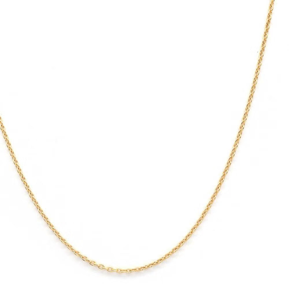 K18 Gold Round Cable Chain Necklace (Maru Azuki)