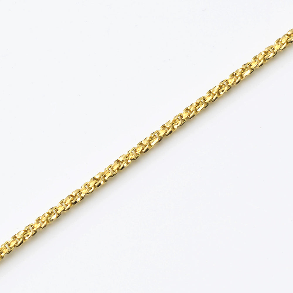 K18 Gold Three-Five Necklace (Twisted V-Cut Box Chain)