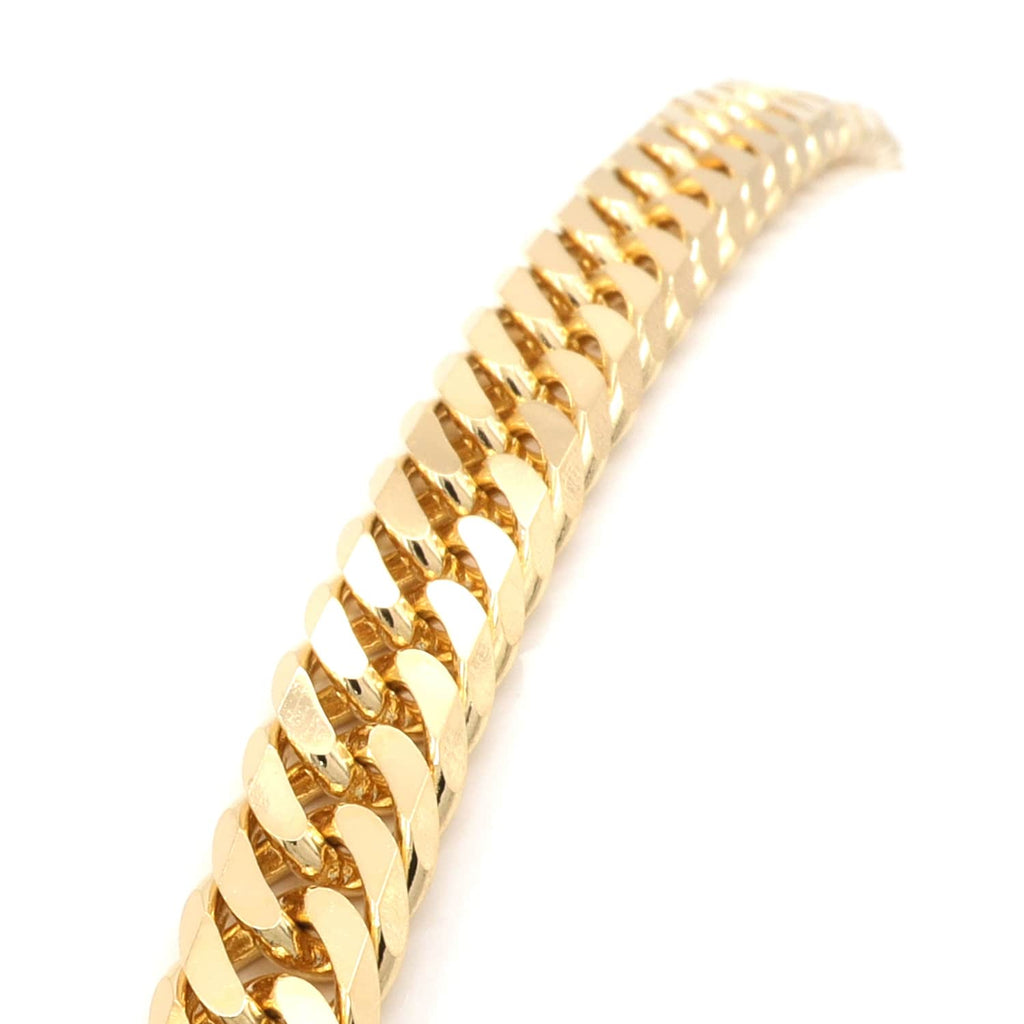 K18 Gold 6-Cut Double Curb Chain Necklace (Japan Mint Certified)