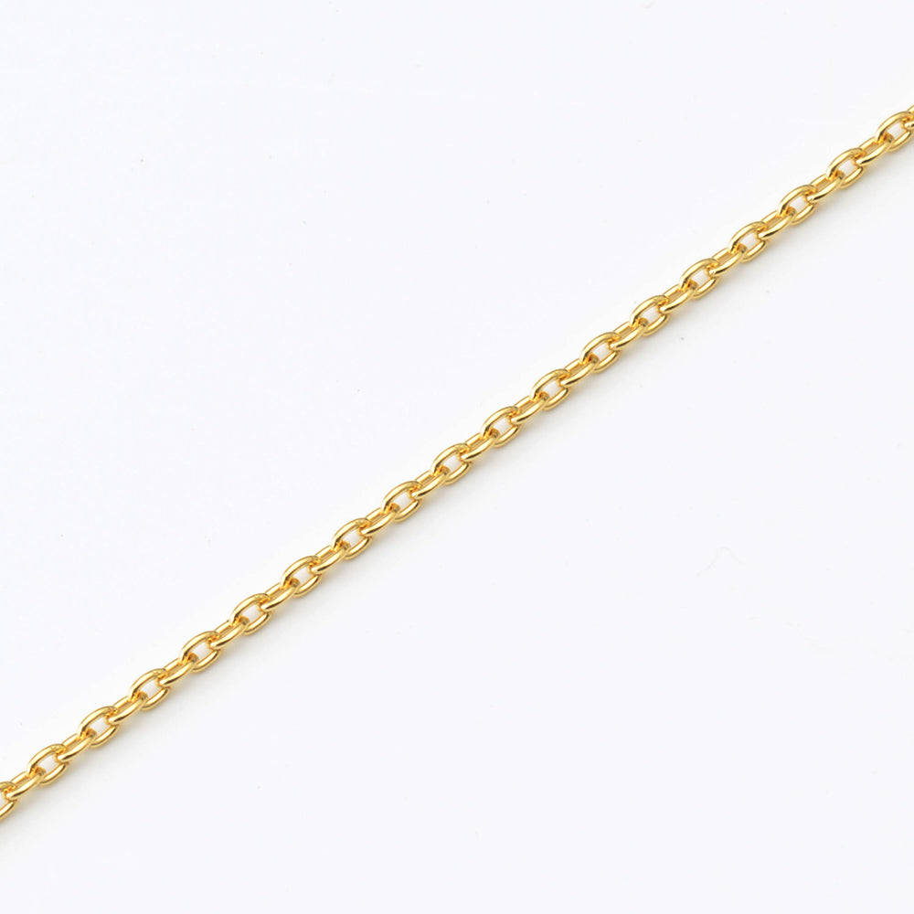 K18 Gold Round Cable Chain Necklace (Maru Azuki)