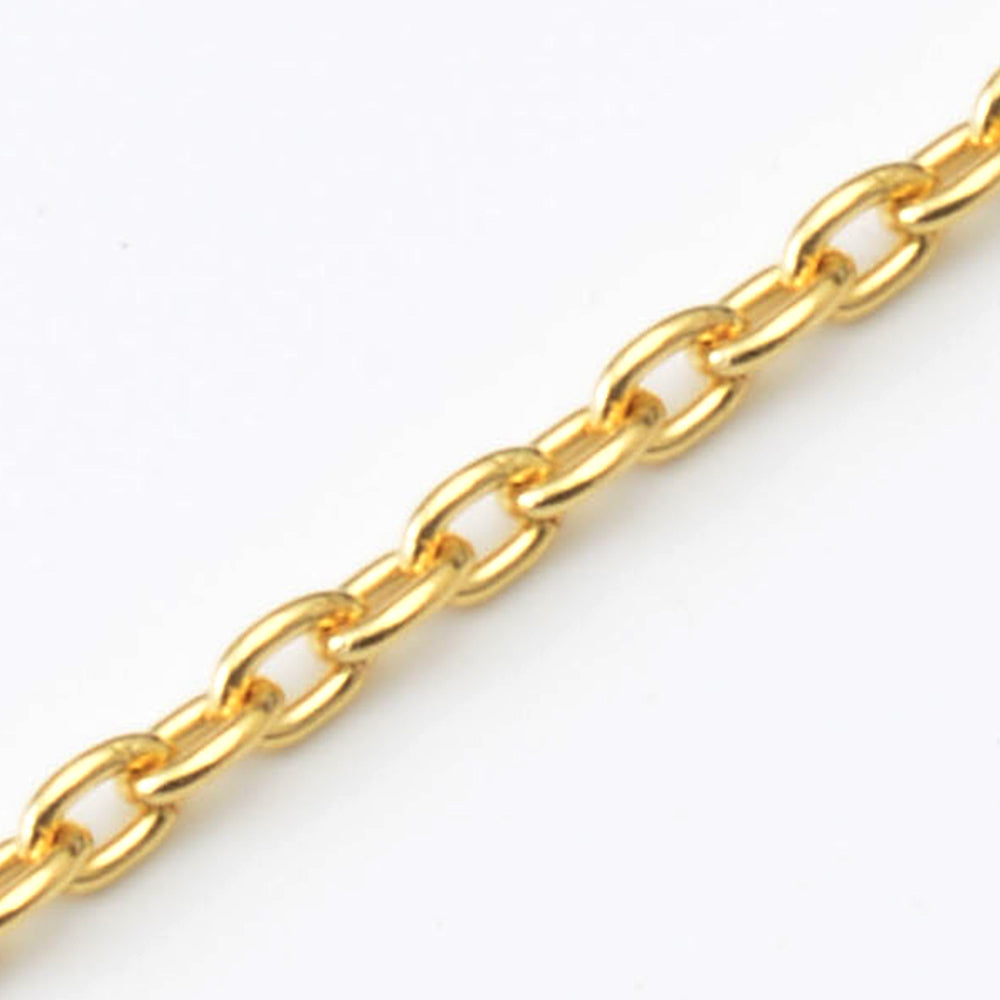 K18 Gold Round Cable Chain Necklace (Maru Azuki)