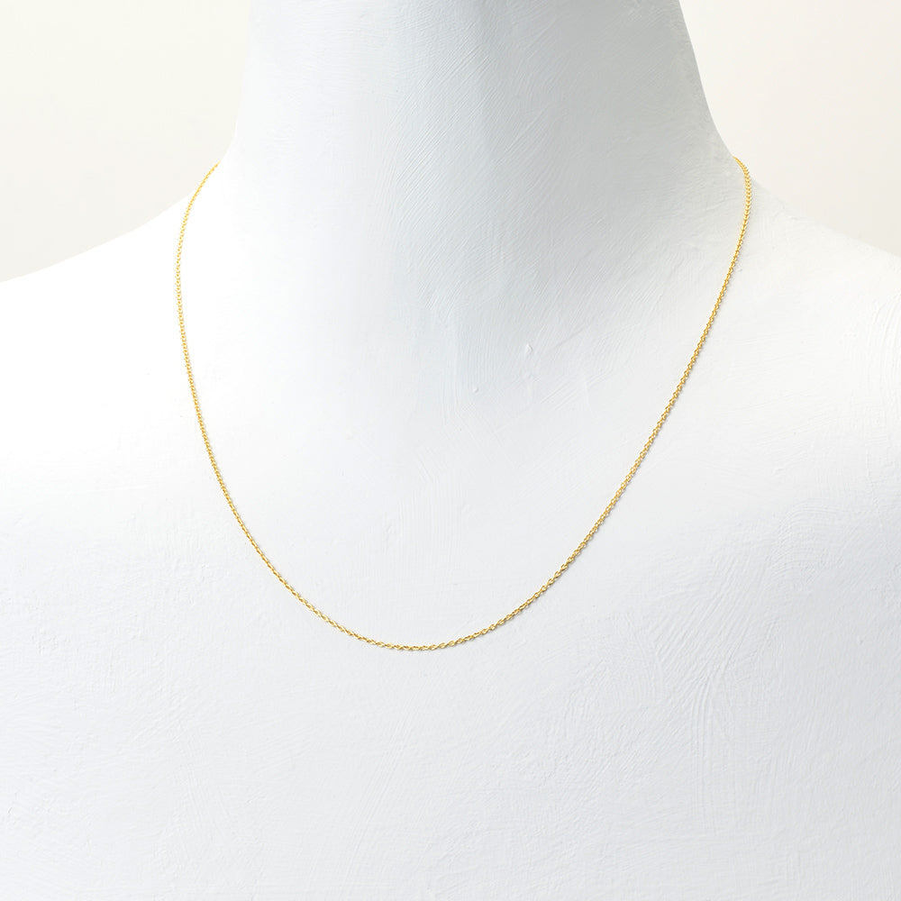 K18 Gold Round Cable Chain Necklace (Maru Azuki)