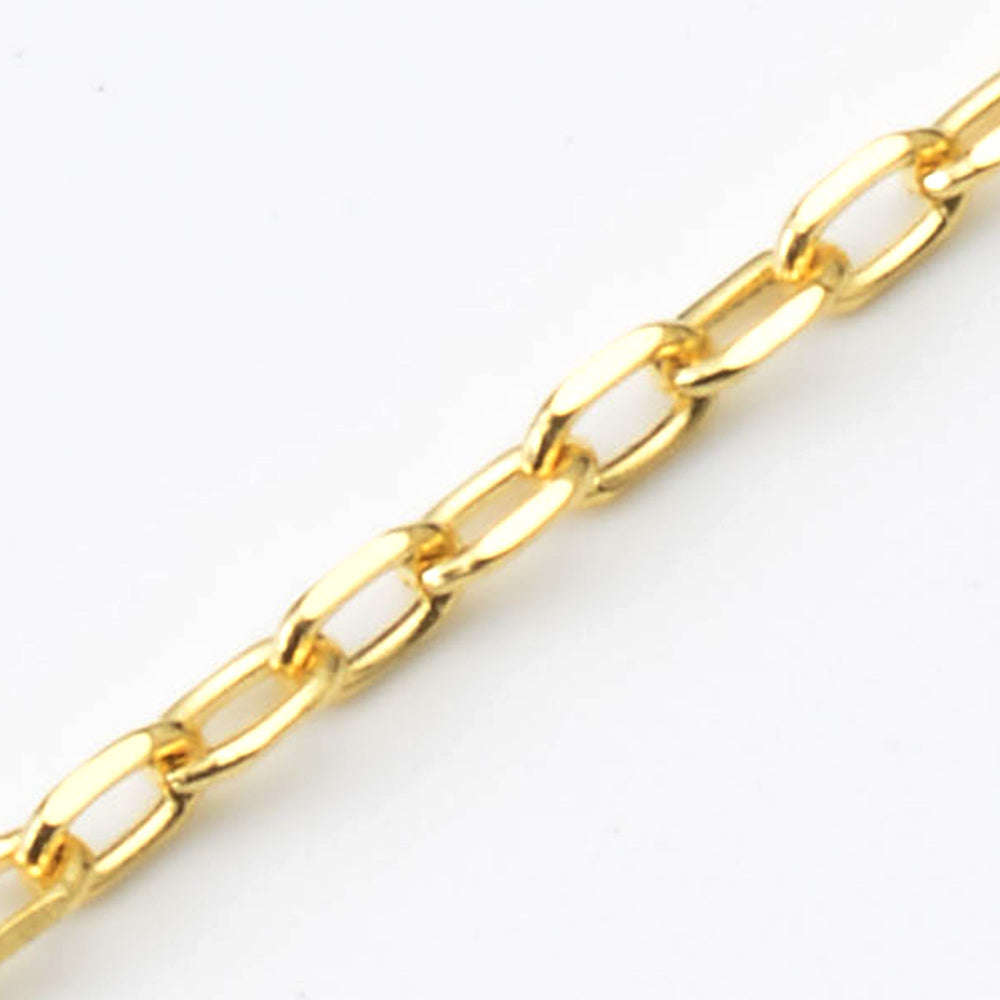 K18 Gold Cut Cable chain Necklace (Azuki)